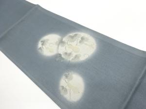  紗 手描き金彩丸文に瓢箪模様袋帯